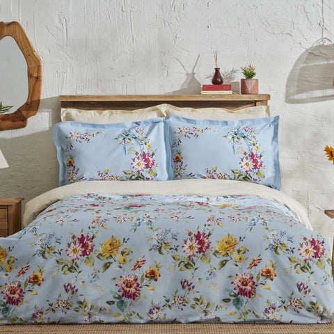 Ensemble de Literie Karaca Home Jolie 100 % Coton Pour Lit Double Bleu