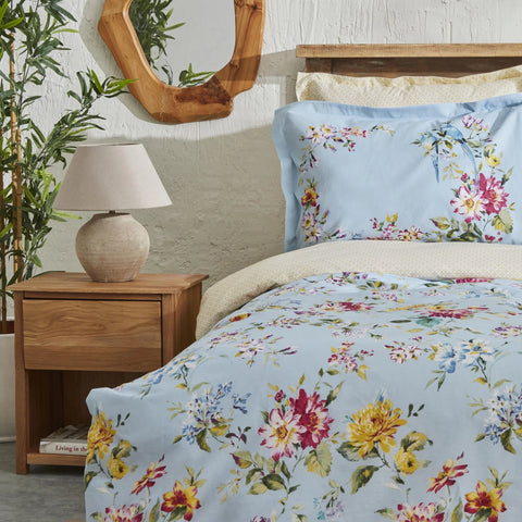 Ensemble de Literie Karaca Home Jolie 100 % Coton Pour Lit Double Bleu