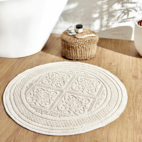 Karaca Home Vio Tapis Rond Crème 100x100 cm