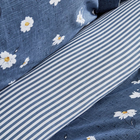 Karaca Home Daisy Housse de Couette 100% Coton Taille Simple Indigo