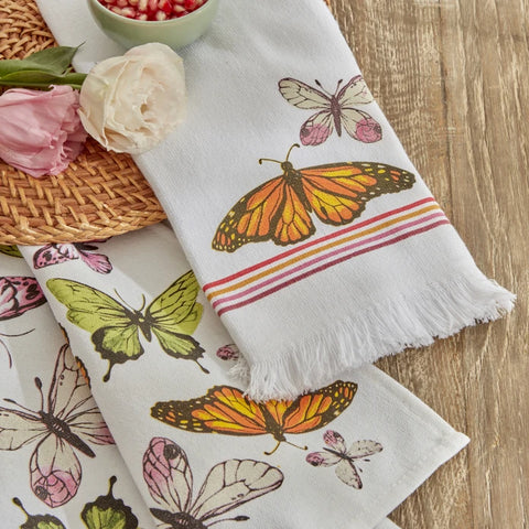 Karaca Home Butterfly Serviette de Cuisine 2 Pièces 100% Coton