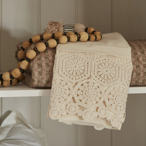 Karaca Home Belinda 6-delige huwelijks bedlinnenset ecru