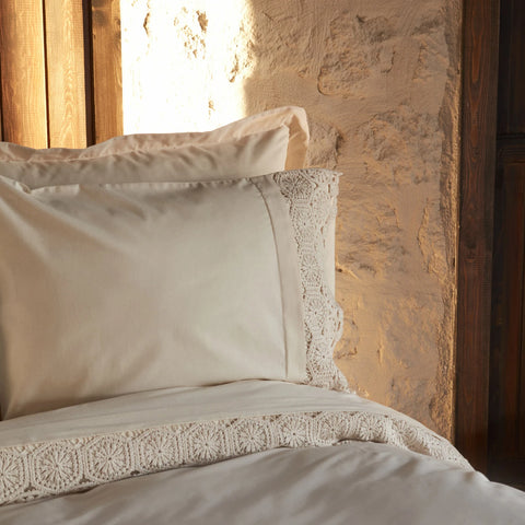 Karaca Home Belinda 6-delige huwelijks bedlinnenset ecru