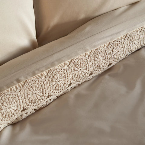 Karaca Home Belinda 6-delige huwelijks bedlinnenset ecru