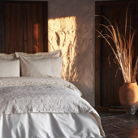 Karaca Home Belinda 6-delige huwelijks bedlinnenset ecru
