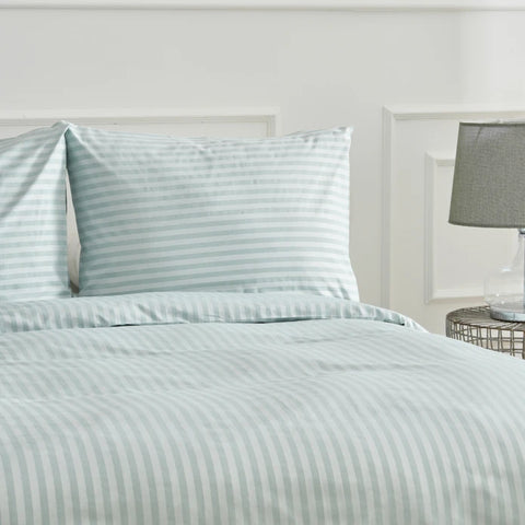 Karaca Home Josef Housse de Couette Rayée Satin Double Taille Menthe