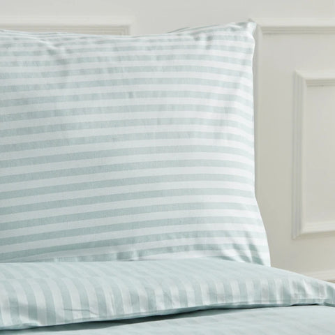 Karaca Home Josef Housse de Couette Rayée Satin Double Taille Menthe