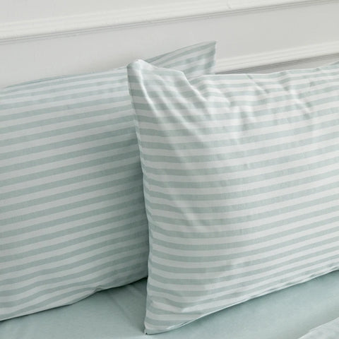 Karaca Home Josef Housse de Couette Rayée Satin Double Taille Menthe