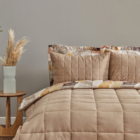 Karaca Home Lydia Ensemble Confort Stripe Double Beige