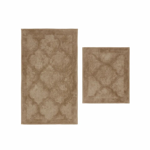 Karaca Home Katy Set de 2 Tapis de Bain Beige