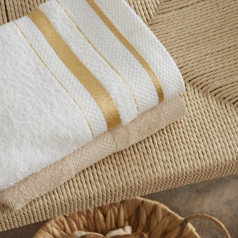 Karaca Home Glory Lurex Ensemble de bain familial 9 pièces Or-Beige