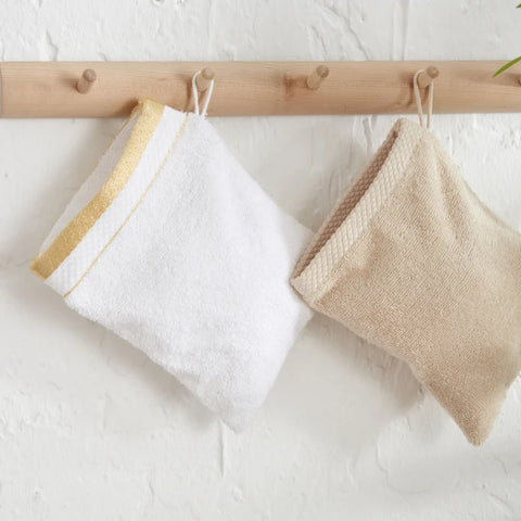 Karaca Home Glory Lurex Ensemble de bain familial 9 pièces Or-Beige