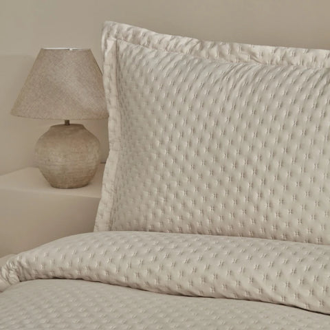 Karaca Home Breeze Soft Set de Couvre-lit Double Ecru