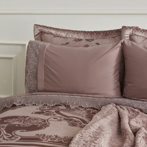 Karaca Home Valeria Queen Coffret de Mariage 8 Pièces Rose Poudré