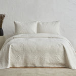 Karaca Home Sonnia Ensemble Couvre-lit Double Écru