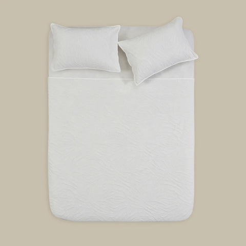 Karaca Home Sonnia Ensemble Couvre-lit Double Écru