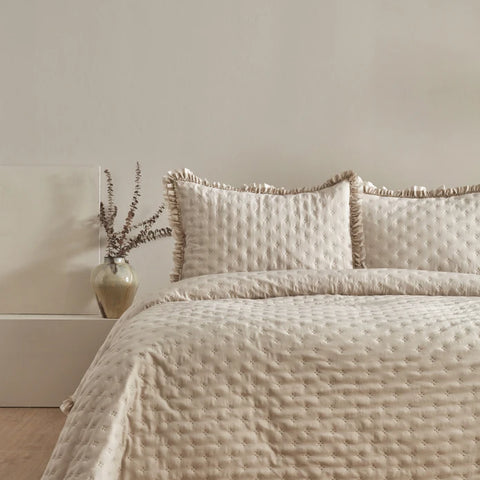 Karaca Home Ensemble de Couverture de Lit Viona Single Beige