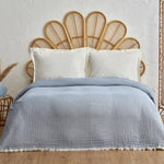 Plaid Karaca Home Perles pour lit double, Mousseline, Bleu