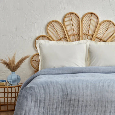 Plaid Karaca Home Perles pour lit double, Mousseline, Bleu