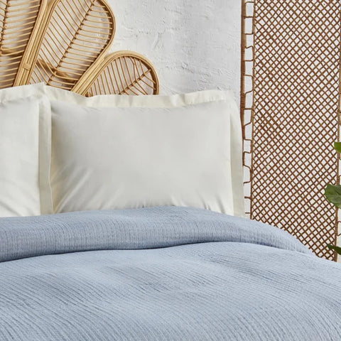 Plaid Karaca Home Perles pour lit double, Mousseline, Bleu