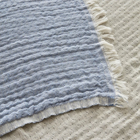 Plaid Karaca Home Perles pour lit double, Mousseline, Bleu