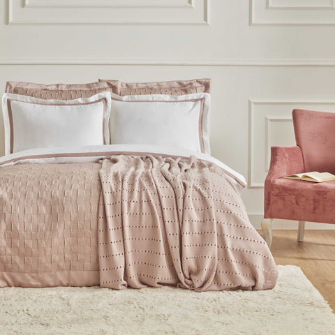 Karaca Home White Collection Bride Carina Coffret Mariage 8 Pièces 80 Fils 100 % Coton Rose Poudré