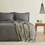 Karaca Home Weena Tweepersoonsbed Crepe Dekbedovertrek Jacquard Dekbedovertrek Grijs