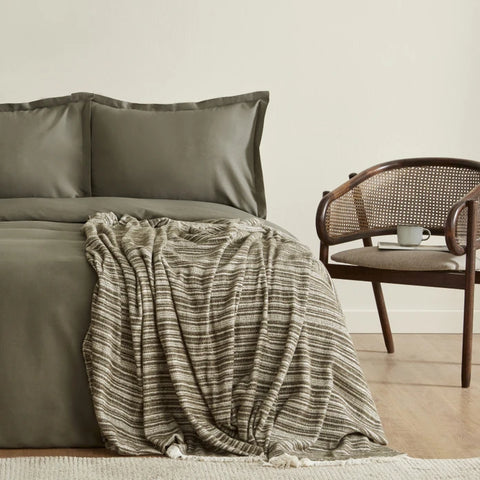 Karaca Home Weena Housse de Couette Double en Crepe Jacquard Vert