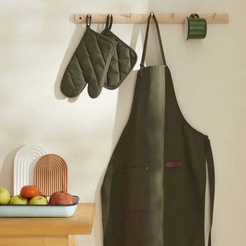Karaca Home Tablier de cuisine Lisa Gabardin Kaki