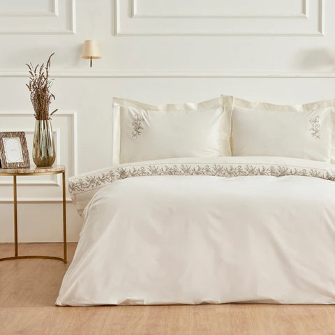Karaca Home Maisa Set de Literie Brodé Double Beige