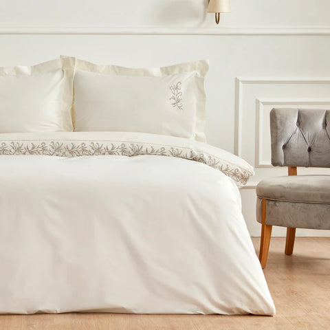 Karaca Home Maisa Set de Literie Brodé Double Beige