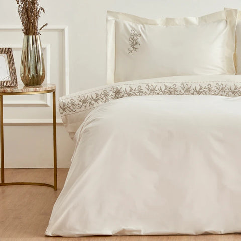 Karaca Home Maisa Set de Literie Brodé Double Beige
