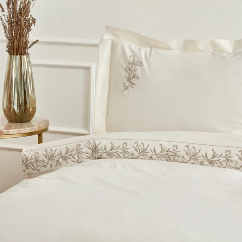Karaca Home Maisa Set de Literie Brodé Double Beige
