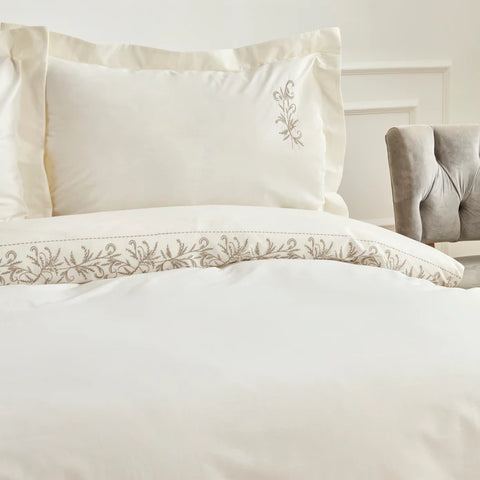 Karaca Home Maisa Set de Literie Brodé Double Beige