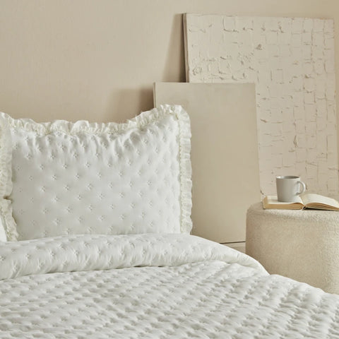 Karaca Home Viona Ensemble de Couverture Simple Écrue