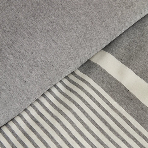 Sarah Anderson Fennel Housse de Couette Double avec Fil Teint Anthracite