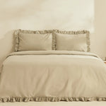 Karaca Home Pure Ruffle Housse de Couette 100% Coton Double Taille Sauge