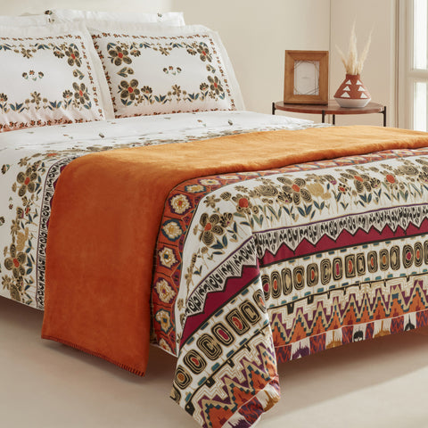 Karaca Home Runa, Ensemble de Housse de Couette Double avec Couverture