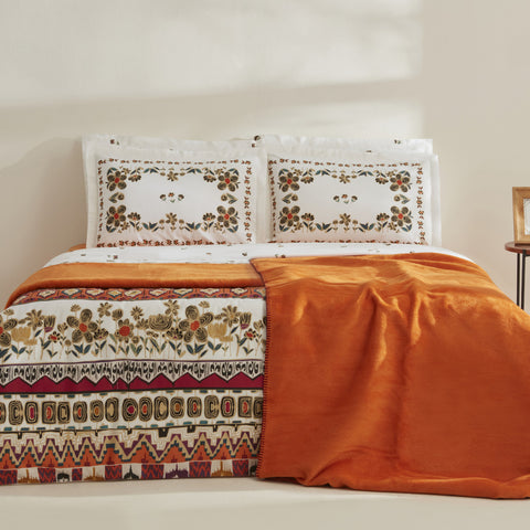 Karaca Home Runa, Ensemble de Housse de Couette Double avec Couverture