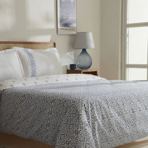 Karaca Marino Parure de lit en 100 % coton turc, 2 personnes, bleue