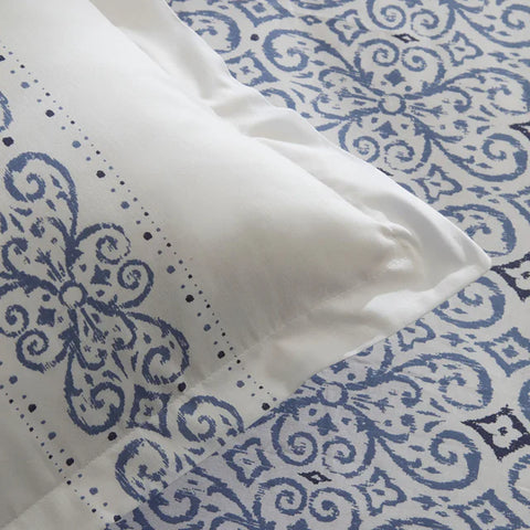 Karaca Marino Parure de lit en 100 % coton turc, 2 personnes, bleue