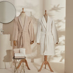 Karaca Home Foster, 100% Coton Ensemble de Bain Familial Blanc-Beige