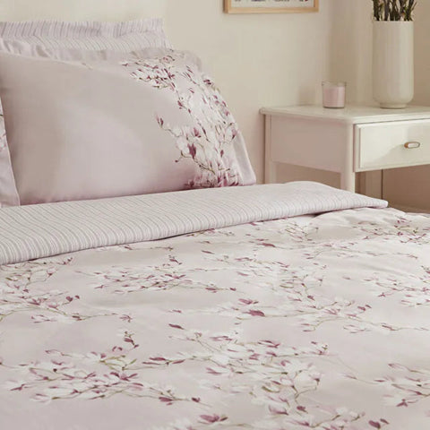 Karaca Pesla Parure de lit en satin de coton, 2 personnes, rose
