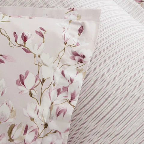 Karaca Pesla Parure de lit en satin de coton, 2 personnes, rose