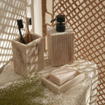 Karaca Home Pietra Set de 3 Accessoires de Salle de Bain Blanc