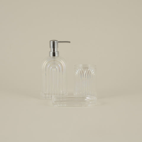 Karaca Home Gleam Set de 3 Accessoires de Salle de Bain Nacré