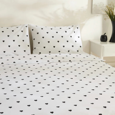 Sarah Anderson Amour, Ensemble de Housse de Couette, Double, Noir