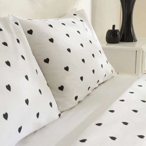 Sarah Anderson Amour, Ensemble de Housse de Couette, Double, Noir