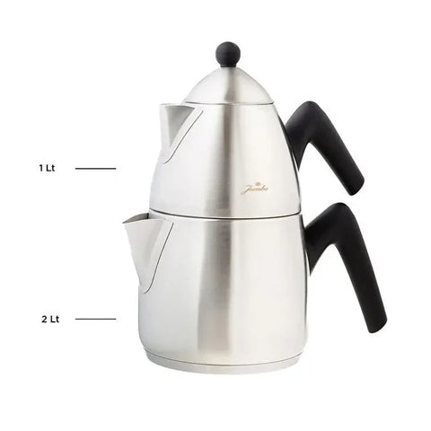 Jumbo Steel Théière en Acier avec Fond Induction, Mat