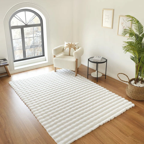 Tapis en Cachemire 7/24 Cosy Premium Bubble Blanc 100x150 cm